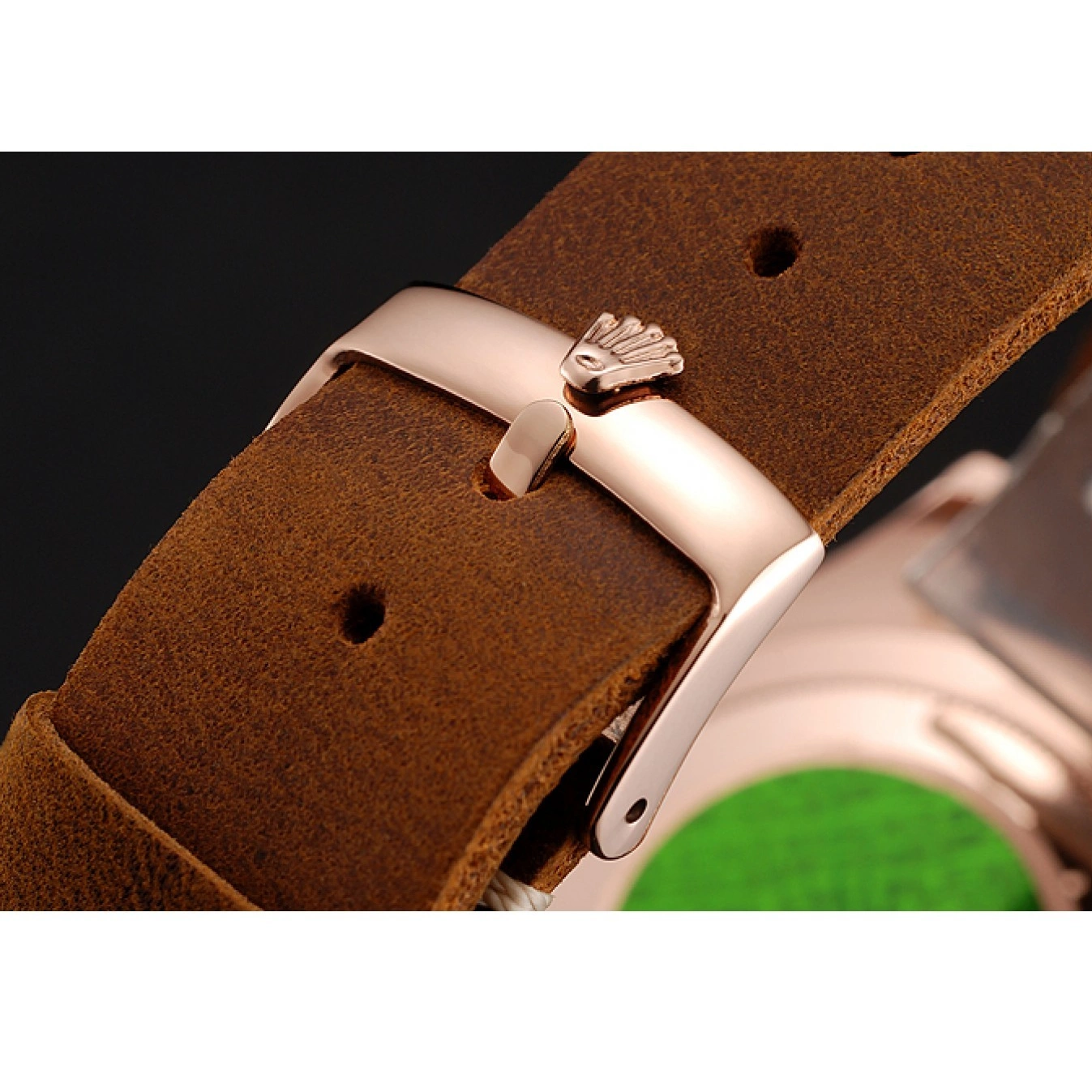 AAA replica watch Leather Bracelet Rolex Master 1453860 Bezel Brown Rose Yacht Dial Black Gold Brown Case 0516